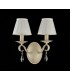 Wall Candle Lamp Beige with Pleated Satin Candle Lampshades, 2 Light, E14 - 3