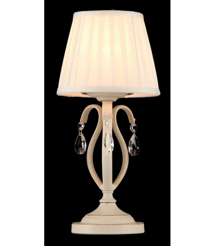Table Lamp Beige with Pleated Satin Lampshade, 1 Light, E14 - 2