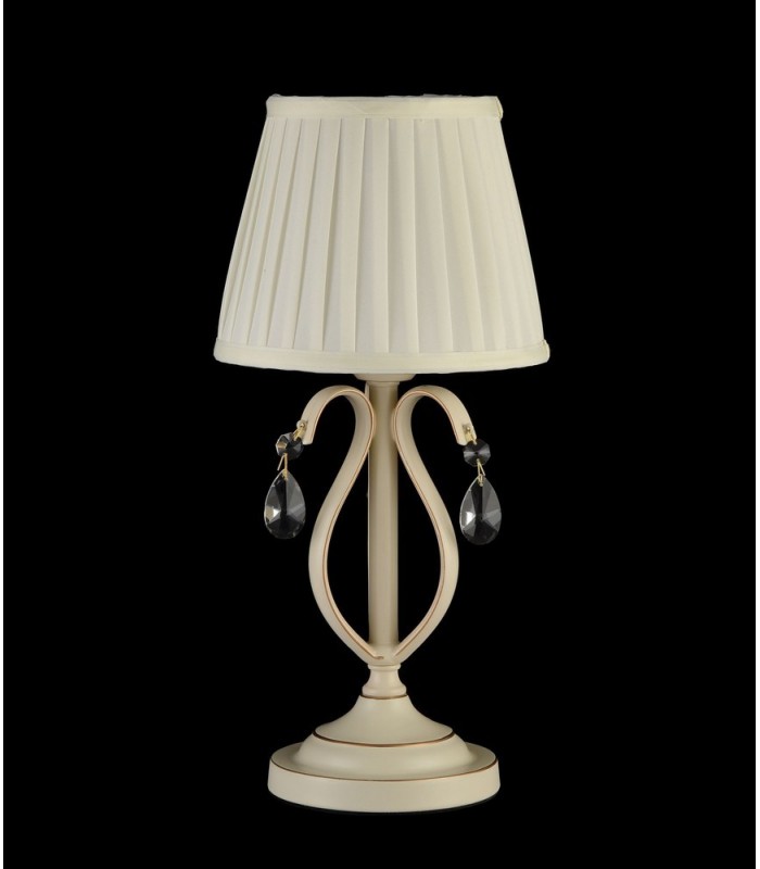 Table Lamp Beige with Pleated Satin Lampshade, 1 Light, E14 - 3