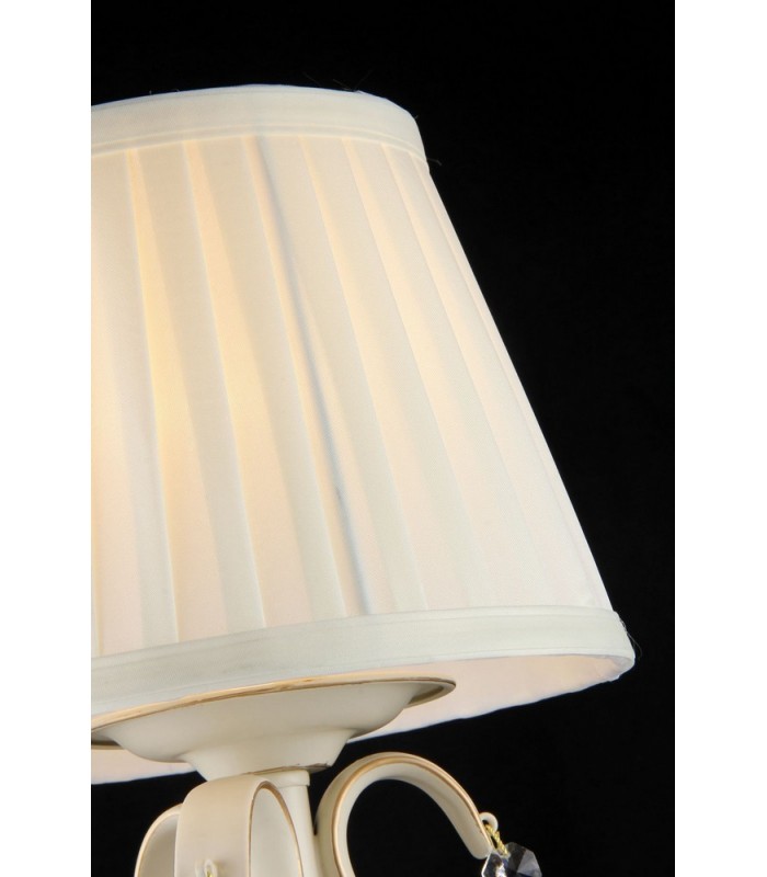 Table Lamp Beige with Pleated Satin Lampshade, 1 Light, E14 - 5