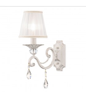 Wall Candle Lamp White with Gold & Crystal, 1 Light, E14 - 2