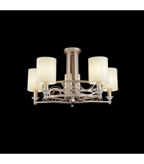 Chandelier Cream with Gold, 5 Light, E14 - 2