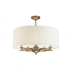 Cylindrical Ceiling Pendant Lamp Gold Antique, 5 Light, E14 - 1