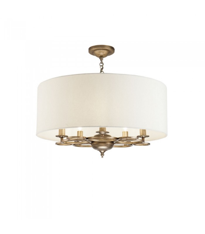 Cylindrical Ceiling Pendant Lamp Gold Antique, 5 Light, E14 - 4