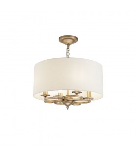 Cylindrical Ceiling Pendant Lamp Gold Antique, 4 Light, E14 - 1