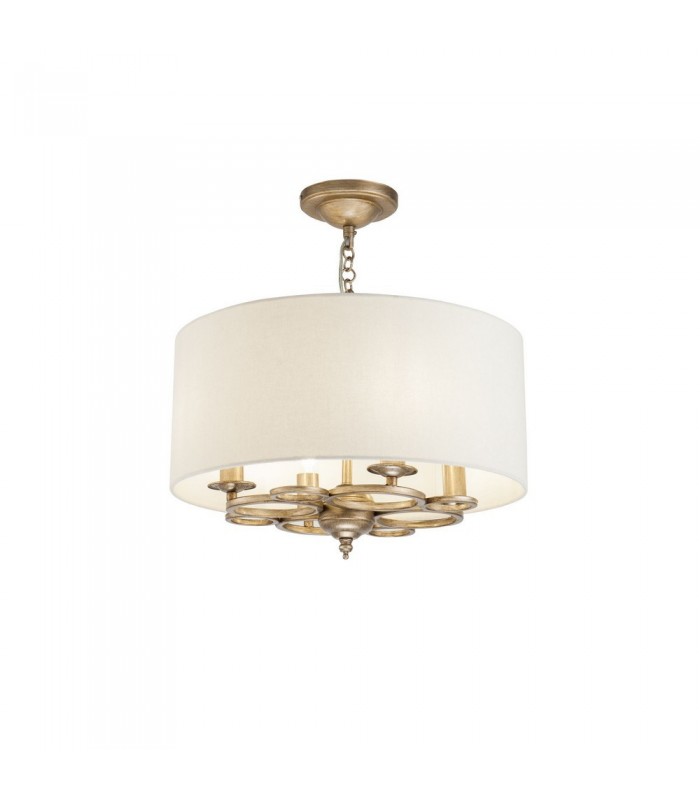 Cylindrical Ceiling Pendant Lamp Gold Antique, 4 Light, E14 - 1