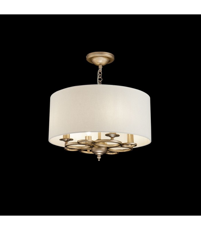 Cylindrical Ceiling Pendant Lamp Gold Antique, 4 Light, E14 - 2