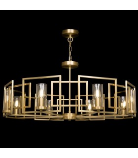 Cylindrical Ceiling Pendant Lamp Gold, 8 Light, E14 - 2