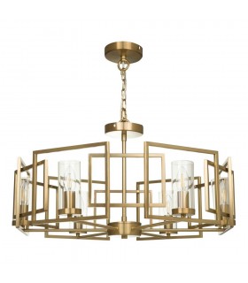 Cylindrical Ceiling Pendant Lamp Gold, 6 Light, E14 - 1