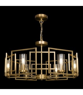 Cylindrical Ceiling Pendant Lamp Gold, 6 Light, E14 - 2