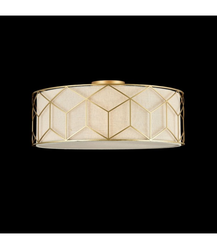 Semi Flush Cylindrical Ceiling Lamp Gold, 5 Light, E27 - 2