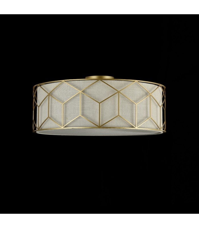 Semi Flush Cylindrical Ceiling Lamp Gold, 5 Light, E27 - 3