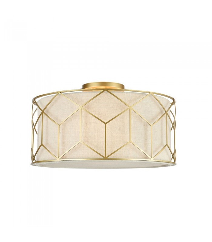 Semi Flush Cylindrical Ceiling Lamp Gold, 3 Light, E27 - 4