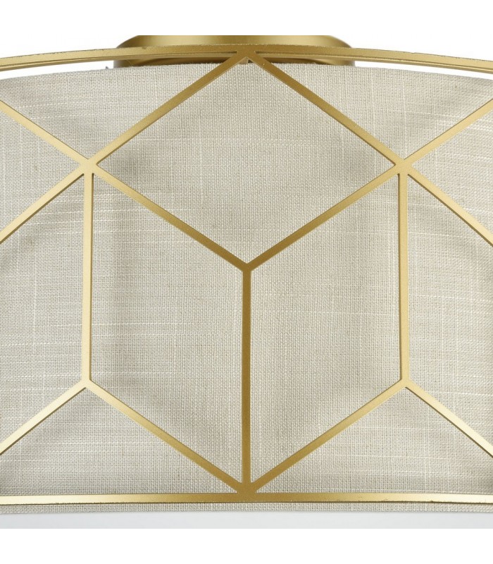 Semi Flush Cylindrical Ceiling Lamp Gold, 3 Light, E27 - 6