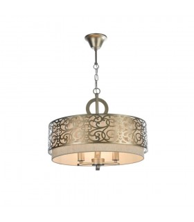 Cylindrical Ceiling Pendant Lamp Brass, 3 Light, E14 - 1