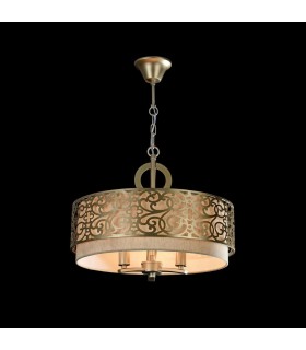 Cylindrical Ceiling Pendant Lamp Brass, 3 Light, E14 - 2