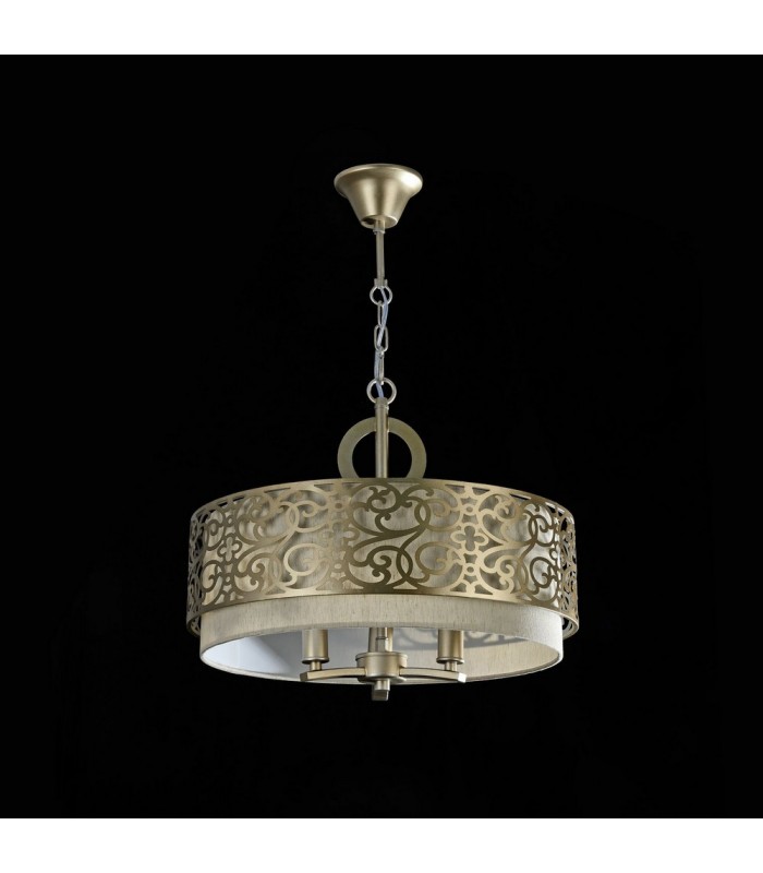 Cylindrical Ceiling Pendant Lamp Brass, 3 Light, E14 - 3