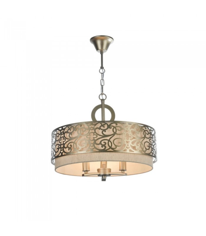 Cylindrical Ceiling Pendant Lamp Brass, 3 Light, E14 - 4