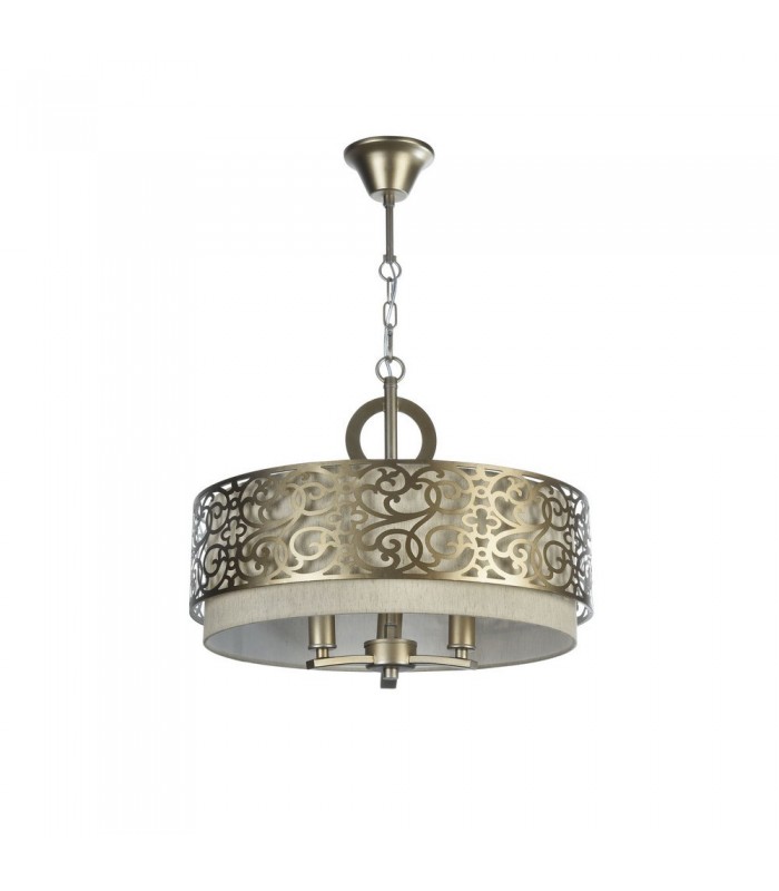 Cylindrical Ceiling Pendant Lamp Brass, 3 Light, E14 - 5
