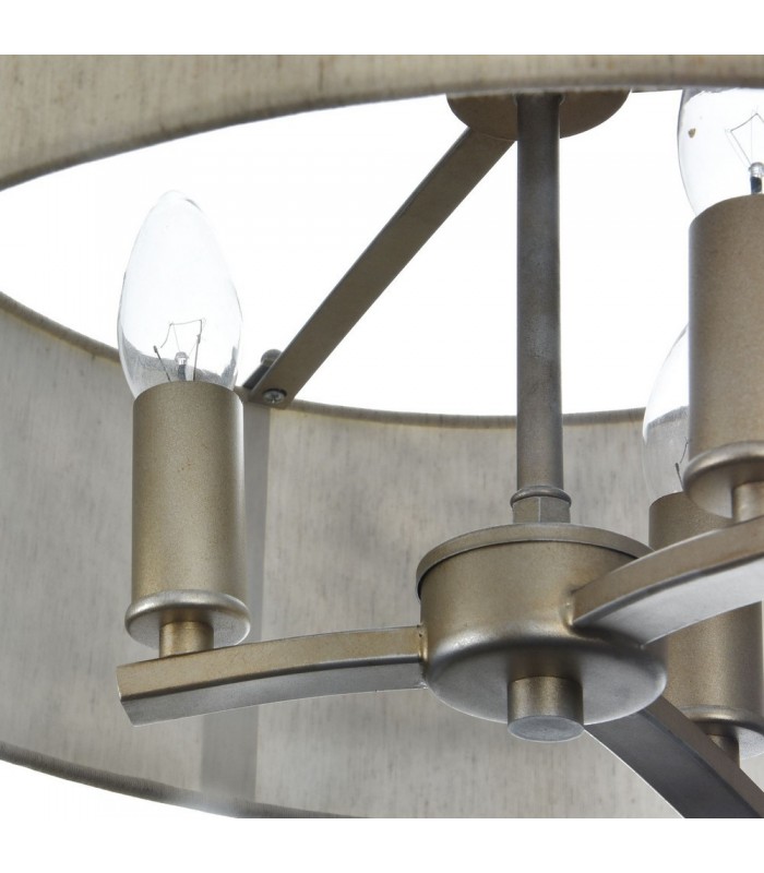 Cylindrical Ceiling Pendant Lamp Brass, 3 Light, E14 - 6