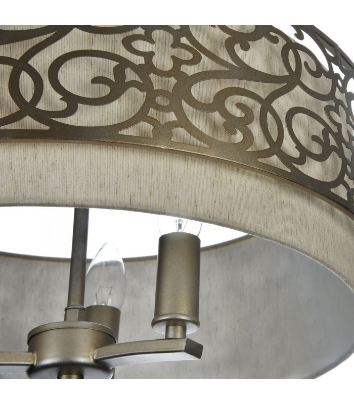 Cylindrical Ceiling Pendant Lamp Brass, 3 Light, E14 - 7