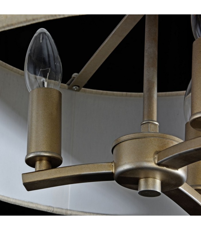 Cylindrical Ceiling Pendant Lamp Brass, 3 Light, E14 - 8