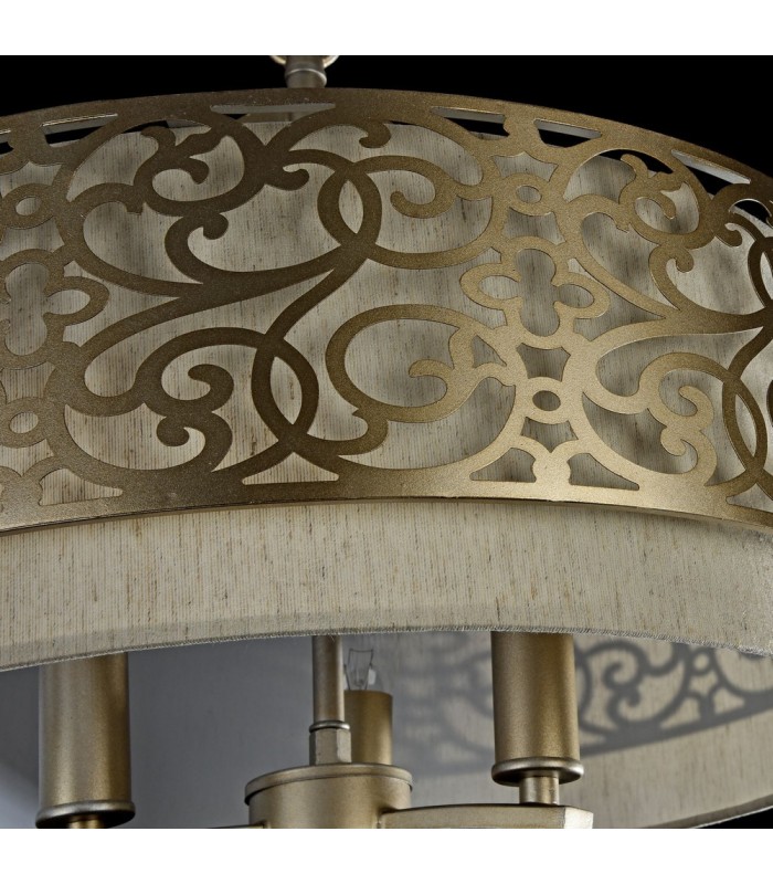 Cylindrical Ceiling Pendant Lamp Brass, 3 Light, E14 - 9
