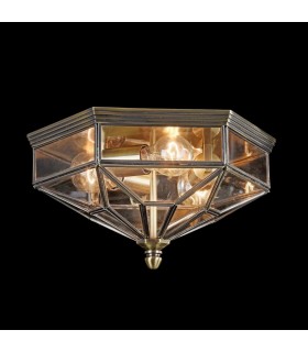Flush Ceiling Lamp Bronze, 3 Light IP43, E27 - 2