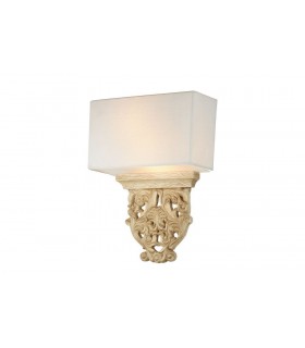 Wall Lamp Beige with Rectagular Shade, 2 Light, E14 - 1