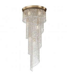 Chandelier Gold Antique & Crystal, 12 Light, E14 - 1