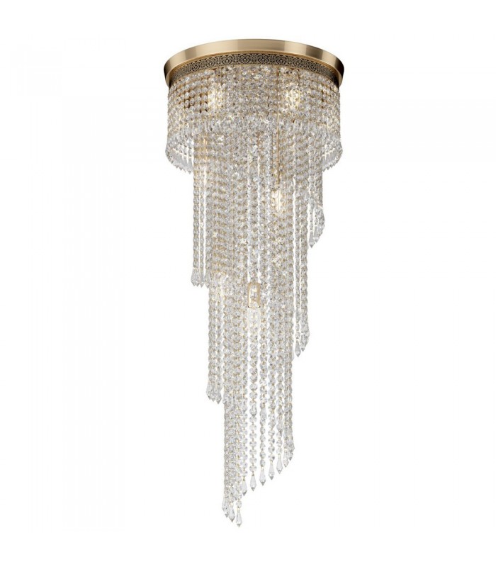 Chandelier Gold Antique & Crystal, 12 Light, E14 - 1