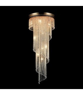 Chandelier Gold Antique & Crystal, 12 Light, E14 - 2