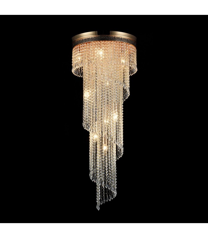 Chandelier Gold Antique & Crystal, 12 Light, E14 - 2