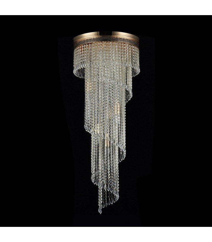 Chandelier Gold Antique & Crystal, 12 Light, E14 - 3