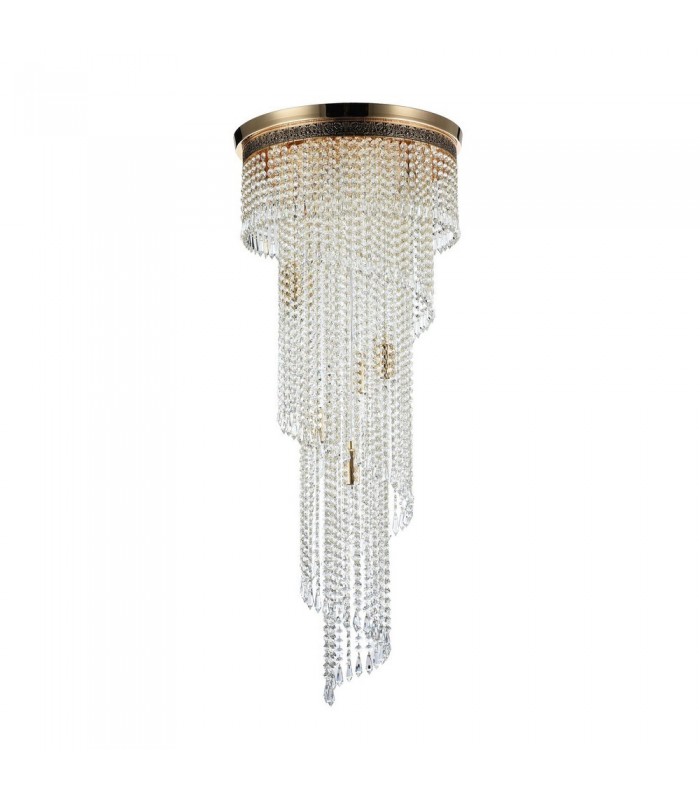 Chandelier Gold Antique & Crystal, 12 Light, E14 - 5