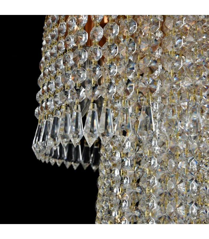 Chandelier Gold Antique & Crystal, 12 Light, E14 - 6