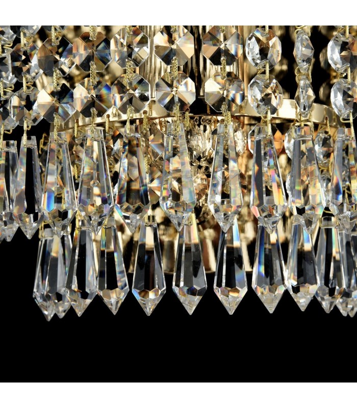 Flush Wall Lamp Gold Antique & Crystal, 1 Light, E27 - 7