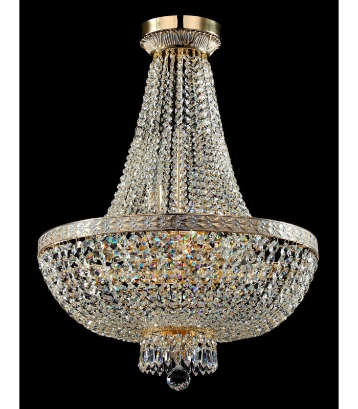Grand Chandelier Gold & Crystal, 8 Light, E14 - 1