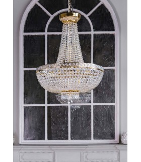 Grand Chandelier Gold & Crystal, 8 Light, E14 - 2