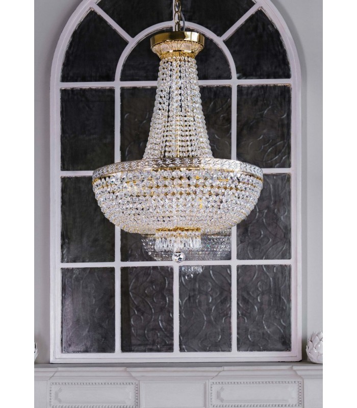 Grand Chandelier Gold & Crystal, 8 Light, E14 - 2
