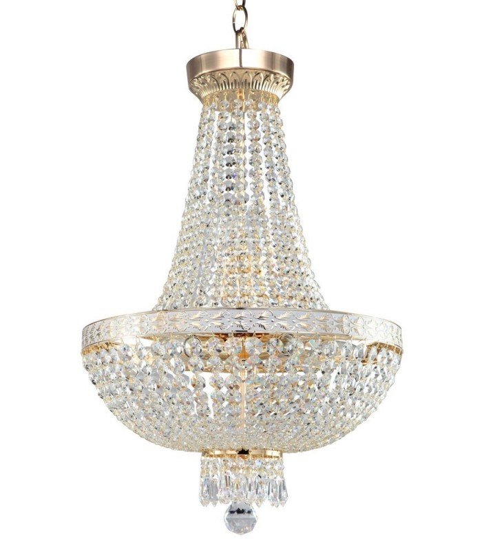 Grand Chandelier Gold & Crystal, 6 Light, E14 - 2