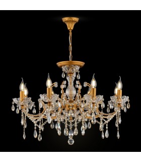 Chandelier Gold & Crystal, 8 Light, E14 - 2
