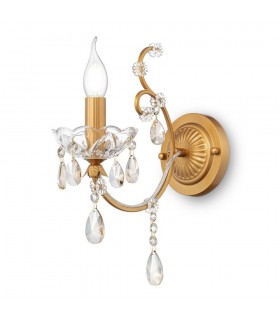 Wall Candle Lamp Gold & Crystal, 1 Light, E14 - 1