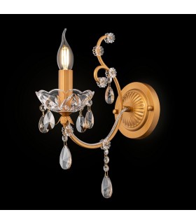 Wall Candle Lamp Gold & Crystal, 1 Light, E14 - 2