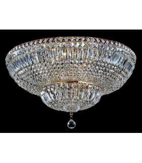 Semi Flush Ceiling Lamp Gold Antique & Crystal, 16 Light, E14 - 2