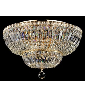 Semi Flush Ceiling Lamp Gold Antique & Crystal, 12 Light, E14 - 2