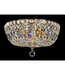 Semi Flush Ceiling Lamp Gold Antique & Crystal, 3 Light, E14 - 2