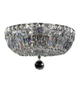 Semi Flush Ceiling Lamp Nickel Antique & Crystal, 3 Light, E14 - 1