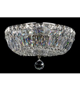Semi Flush Ceiling Lamp Nickel Antique & Crystal, 3 Light, E14 - 2