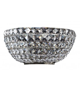Flush Wall Lamp Nickel Antique & Crystal, 2 Light, E14 - 1